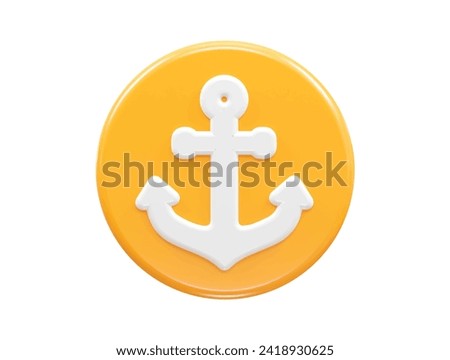 Anchor icon rendering 3d illustration