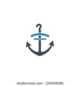 Anchor icon, Anchor and rope icon