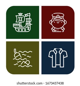 anchor icon set. Collection of Pirate ship, Captain, Sea, Hawaiian icons
