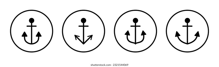 Anchor icon set illustration. Anchor sign and symbol. Anchor marine icon.