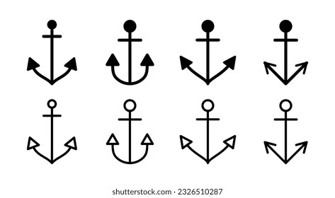 Anchor icon set illustration. Anchor sign and symbol. Anchor marine icon.