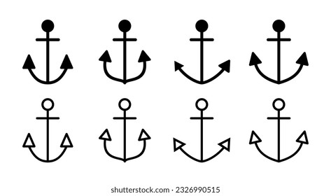Anchor icon set illustration. Anchor sign and symbol. Anchor marine icon.