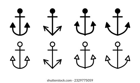Anchor icon set illustration. Anchor sign and symbol. Anchor marine icon.