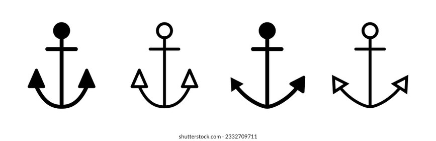 Anchor icon set illustration. Anchor sign and symbol. Anchor marine icon.
