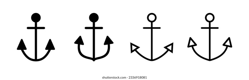Anchor icon set illustration. Anchor sign and symbol. Anchor marine icon.