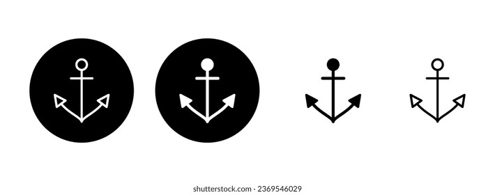Anchor icon set illustration. Anchor sign and symbol. Anchor marine icon.