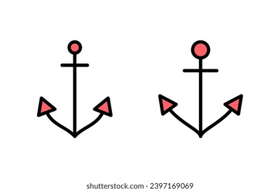 Anchor icon set illustration. Anchor sign and symbol. Anchor marine icon.