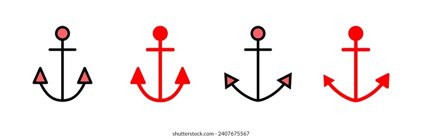 Anchor icon set illustration. Anchor sign and symbol. Anchor marine icon.