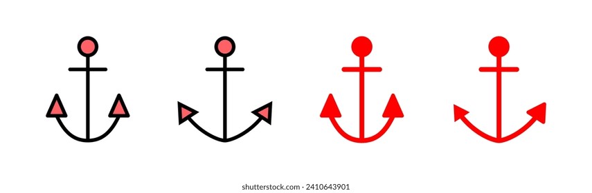 Anchor icon set illustration. Anchor sign and symbol. Anchor marine icon.