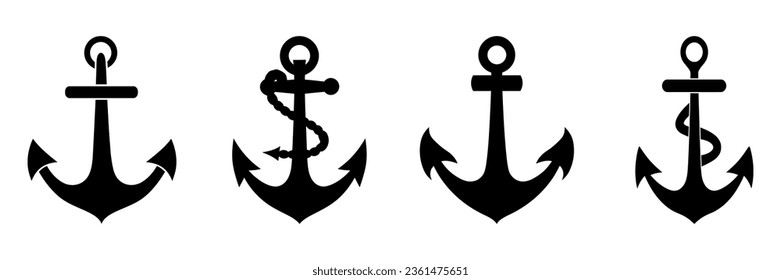 Anchor icon set isolated. Vector illustration