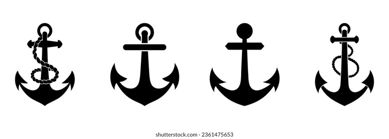 Anchor icon set isolated. Vector illustration