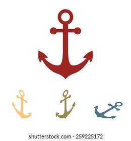 Anchor icon set. Isometric effect