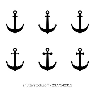 conjunto de iconos de anclaje. vector de logotipo de anclaje aislado en fondo blanco.