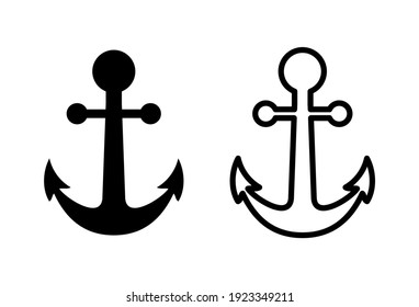 Ankersymbol-Set. Ankerlogo. Anchor-Marine-Ikone.