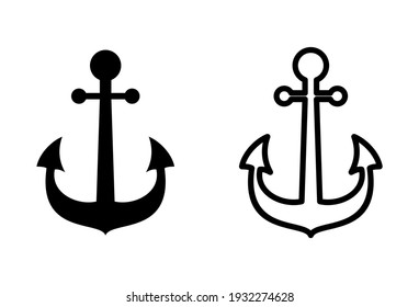 Anchor Icon Set Anchor Symbol Logo Stock Vector (Royalty Free ...