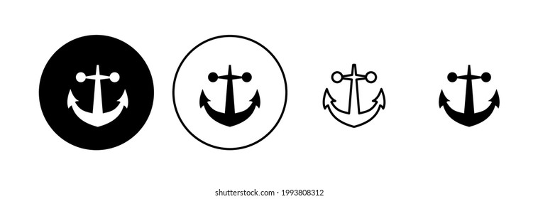 Ankersymbol-Set. Ankerlogo. Anchor-Marine-Ikone.