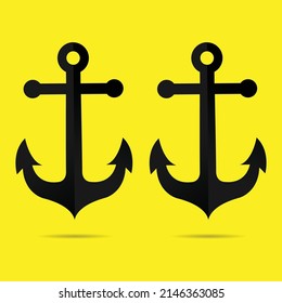 Anchor icon set. Anchor symbol logo. Anchor marine icon.