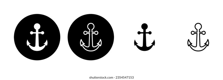 Anchor icon set. Anchor symbol logo. Anchor marine icon.
