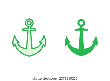 Anchor icon set. Anchor symbol logo. Anchor marine icon.