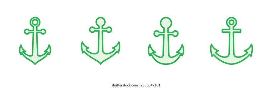 Anchor icon set. Anchor symbol logo. Anchor marine icon.