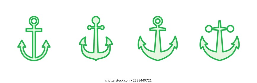 Ankersymbol-Set. Ankerlogo. Anchor-Marine-Ikone.