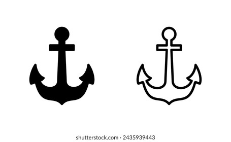 Conjunto de iconos de anclaje. Logotipo de símbolo de anclaje. Icono de ancla marina.