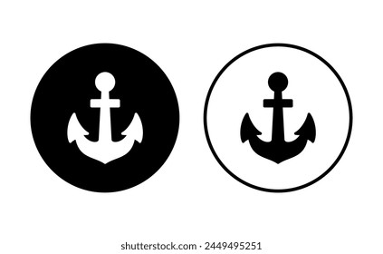 Anchor icon set. Anchor symbol logo. Anchor marine icon.