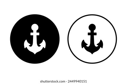 Anchor icon set. Anchor symbol logo. Anchor marine icon.