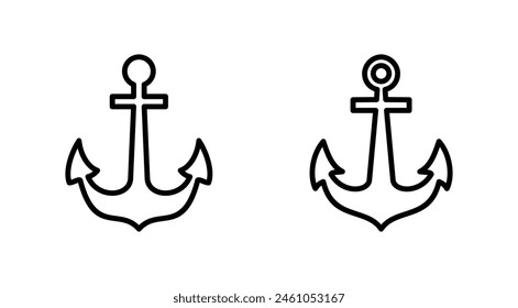 Anchor icon set. Anchor symbol logo. Anchor marine icon.