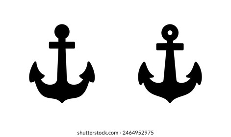 Anchor icon set. Anchor symbol logo. Anchor marine icon.