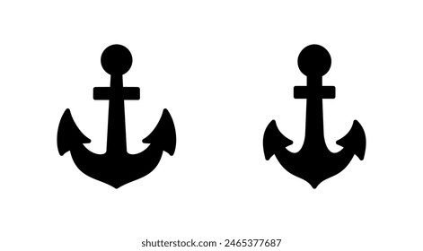 Anchor icon set. Anchor symbol logo. Anchor marine icon.