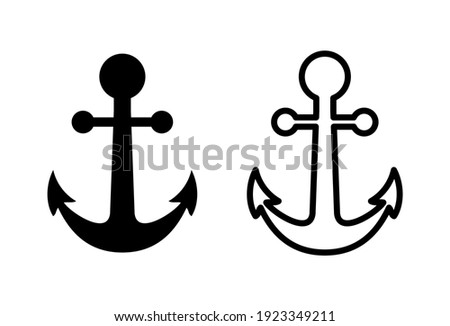 Anchor icon set. Anchor symbol logo. Anchor marine icon.