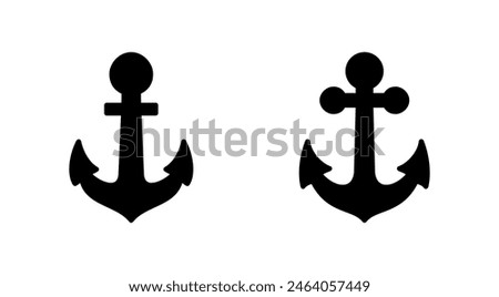 Anchor icon set. Anchor symbol logo. Anchor marine icon.