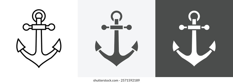 Anchor icon set vector art