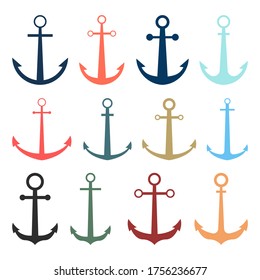 Anchor icon set vector design illustration