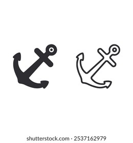 Anchor icon set vector illustration
