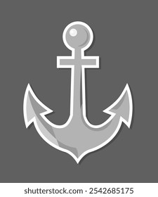 Anker-Symbol gesetzt Vektorgrafik, Anker-Symbol, Anker Marine-Symbol. Ankerzeichen, flaches Symbol für Schiff- oder Bootsanker, Symbol für schwarze Anker-Silhouette einzeln, Hakensymbol, Clipart-Anker.