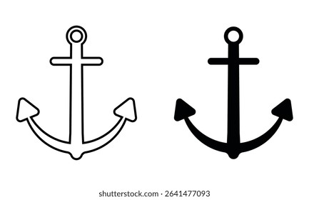 Anchor icon set. Vector illustration.