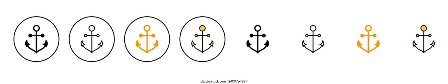 Anchor icon set vector. Anchor sign and symbol. Anchor marine icon.
