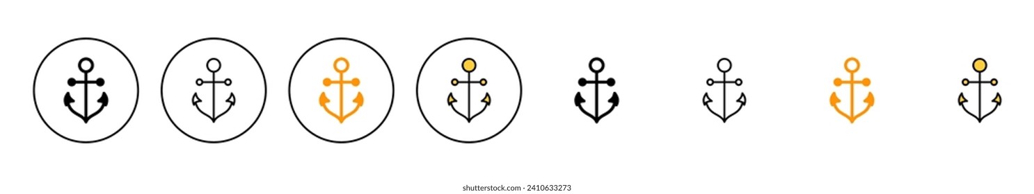 Anchor icon set vector. Anchor sign and symbol. Anchor marine icon.