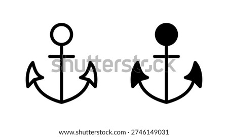 Anchor icon set vector. Anchor sign and symbol. Anchor marine icon.