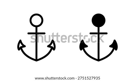 Anchor icon set vector. Anchor sign and symbol. Anchor marine icon.