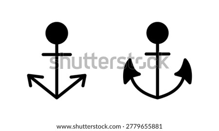 Anchor icon set vector. Anchor sign and symbol. Anchor marine icon.