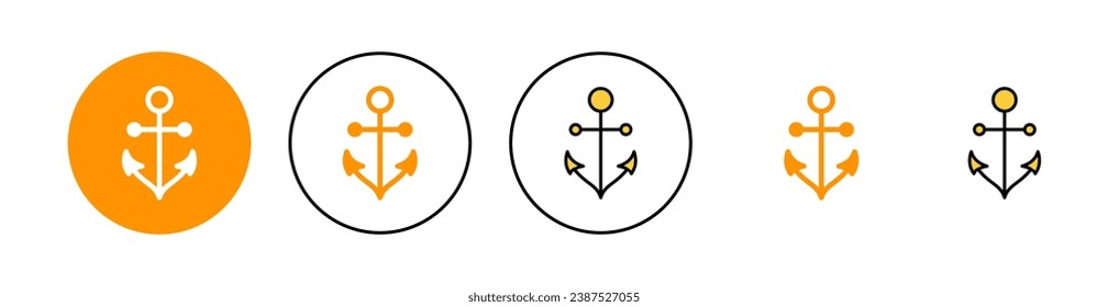 Anker-Icon-Set für Web- und Mobile-App. Ankerzeichen und Symbol. Anchor-Marine-Ikone.