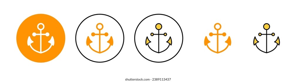 Anchor icon set for web and mobile app. Anchor sign and symbol. Anchor marine icon.