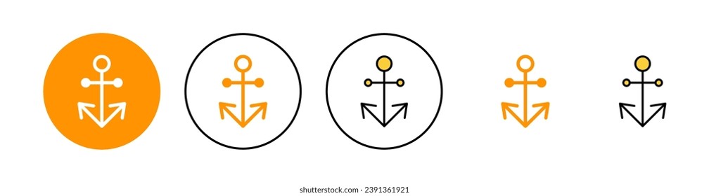 Anchor icon set for web and mobile app. Anchor sign and symbol. Anchor marine icon.