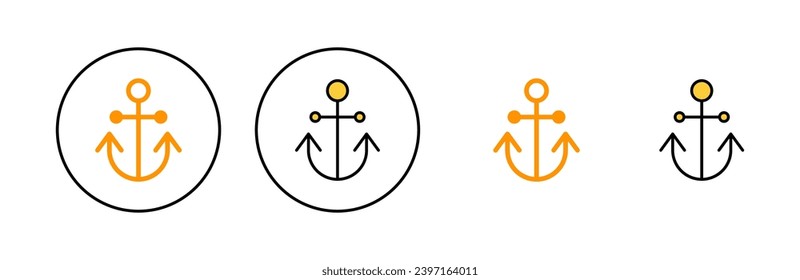 Anchor icon set for web and mobile app. Anchor sign and symbol. Anchor marine icon.