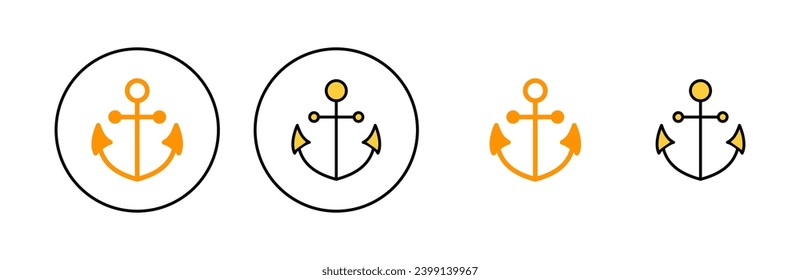Anchor icon set for web and mobile app. Anchor sign and symbol. Anchor marine icon.