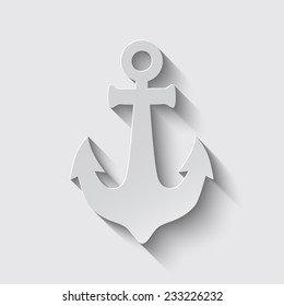 Anchor icon with shadow on a grey background