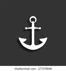 Anchor icon with shadow - vector illustration